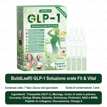 IT Negozio ufficiale🔥BuildLeaf® GLP-1 8-in-1 Fit & Vital Soluzione Orale (Solo una volta al giorno, cambiamenti visibili in 7 giorni) ✅ Per obesità, salute cardiovascolare, diabete, apnea notturna, salute intestinale, problemi articolari e altro
