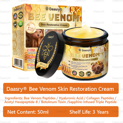 FDA Official: Daasry® Botox Bee Venom Skin Restoration Cream - Anti-aging, Hydrating, Skin Firming & Lifting, Skin Repair, Even Tone, Acne and Dark Spot Treatment, Wart and Mole Removal, and Psoriasis Relief.