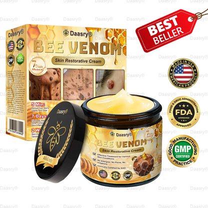 FDA Official: Daasry® Botox Bee Venom Skin Restoration Cream - Anti-aging, Hydrating, Skin Firming & Lifting, Skin Repair, Even Tone, Acne and Dark Spot Treatment, Wart and Mole Removal, and Psoriasis Relief.