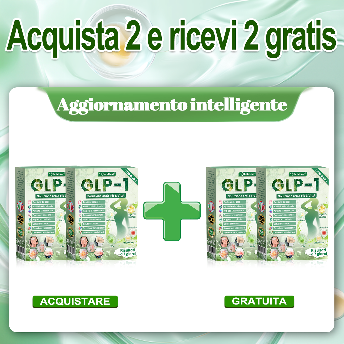 IT Negozio ufficiale🔥BuildLeaf® GLP-1 8-in-1 Fit & Vital Soluzione Orale (Solo una volta al giorno, cambiamenti visibili in 7 giorni) ✅ Per obesità, salute cardiovascolare, diabete, apnea notturna, salute intestinale, problemi articolari e altro