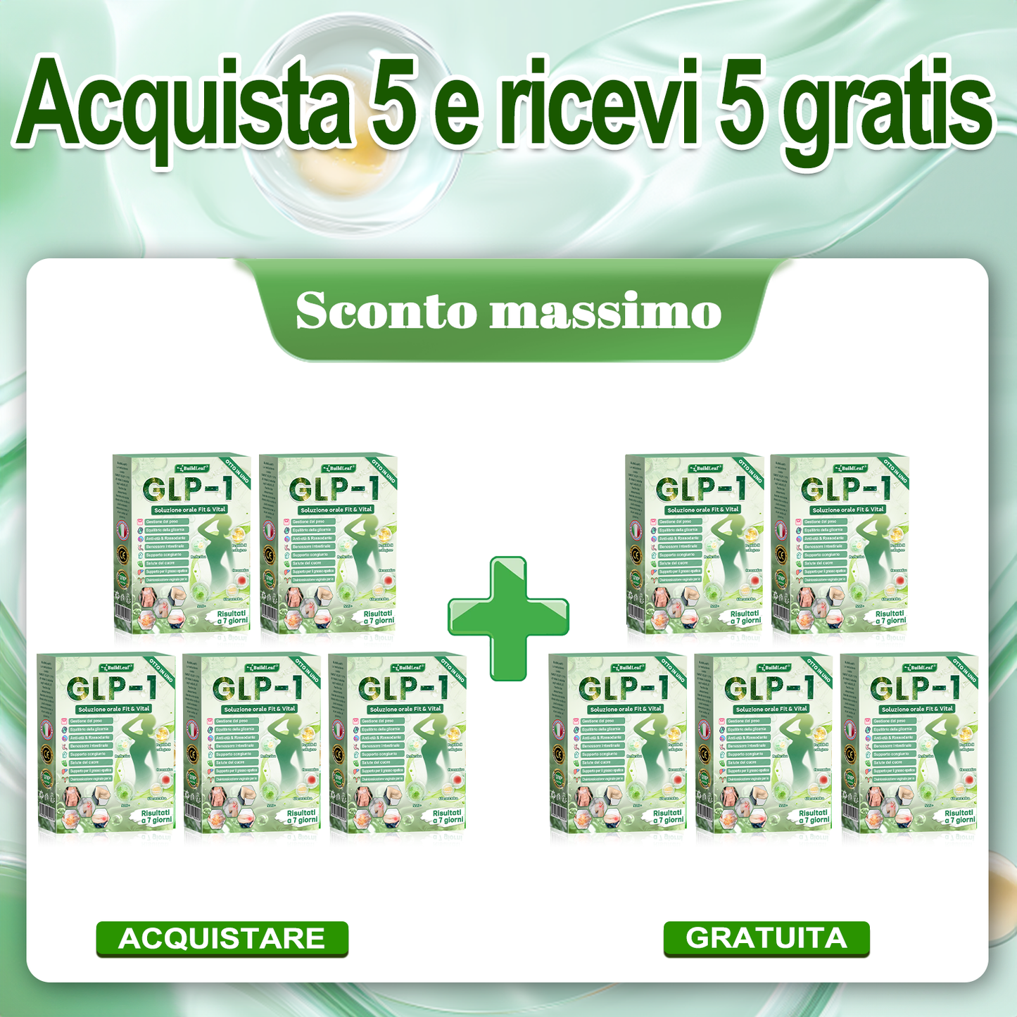 IT Negozio ufficiale🔥BuildLeaf® GLP-1 8-in-1 Fit & Vital Soluzione Orale (Solo una volta al giorno, cambiamenti visibili in 7 giorni) ✅ Per obesità, salute cardiovascolare, diabete, apnea notturna, salute intestinale, problemi articolari e altro